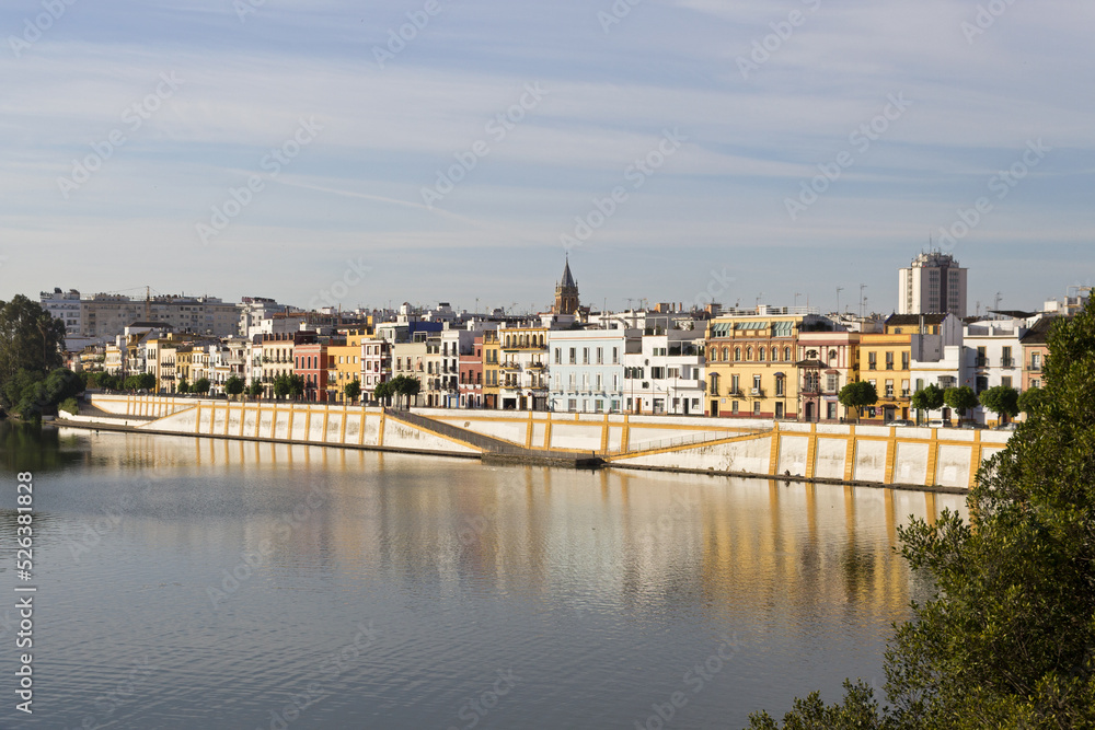 Triana District by the Guadalquivir river in the city of Seville, Spain.