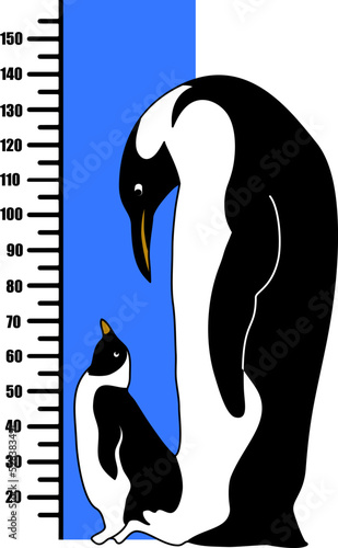 
Kids height chart, cute scale measurement for children grow. Baby measure meter for kindergarten with giraffes. Vector cartoon illustration