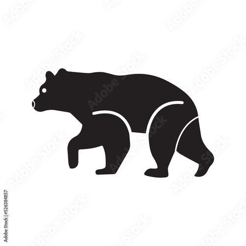 Forest animal grizzly bear icon   Black Vector illustration  