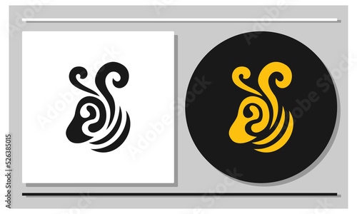 Goat head logo with circular line arrangement design