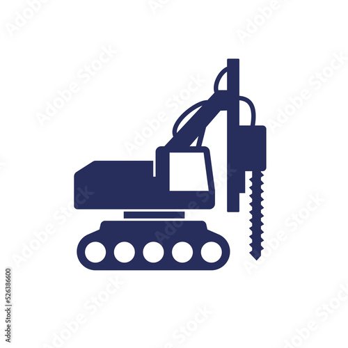 drill machine icon, construction machinery