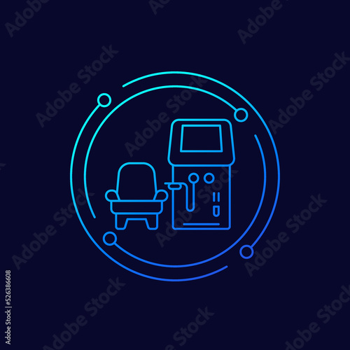 dialysis machine icon, linear design