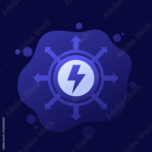 electric power distribution icon, vector design