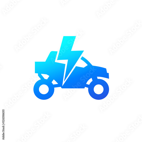electric UTV icon, SxS, Side-by-side vehicle vector