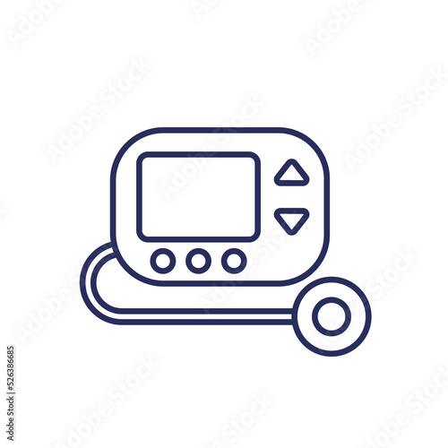 insulin pump line icon on white