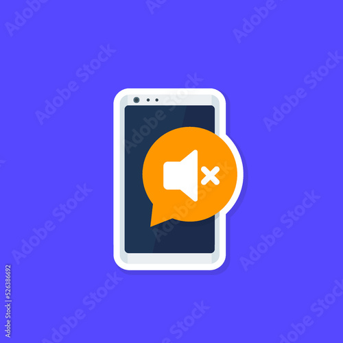 mute, sound off icon, silent mode vector design