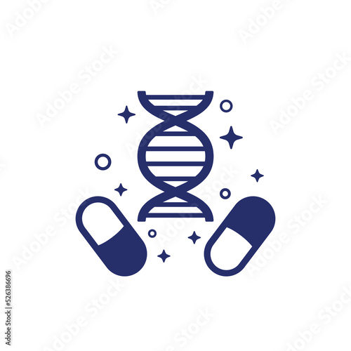 pills icon with dna symbol