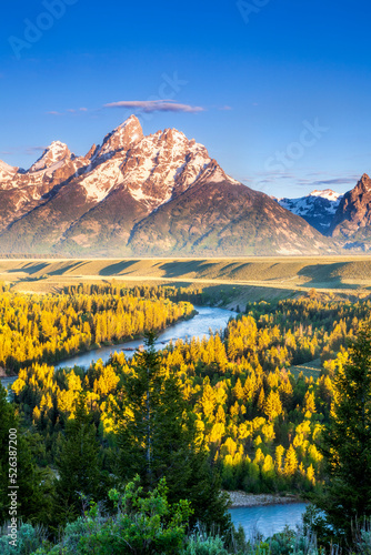The Teton's Snake River Overlook at dawn