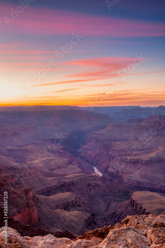 Vibrant skies over the Grand Canyon at sunset