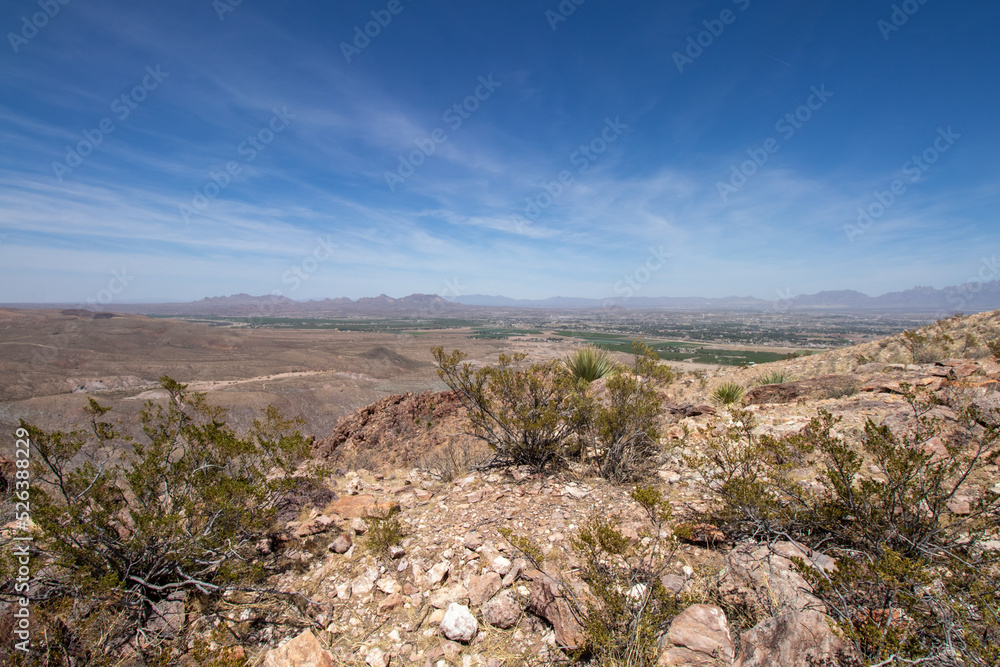 view of the valley and Las Cruces from Picacho Peak