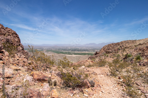 view of the desert valley and Las Cruces from Picacho Peak