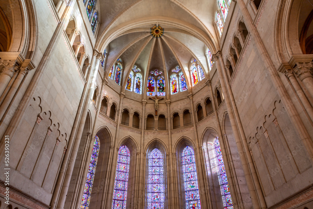 Notre Dame de Fourviere Basilica on Fourviere Hill in Lyon, France