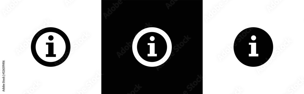 Information icon in flat style. Info buttons for application and website. Information icon in flat style. Info buttons for application and website.