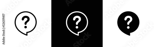 Question mark icon. Help sign speech bubble. Chat question symbol, vector illustration