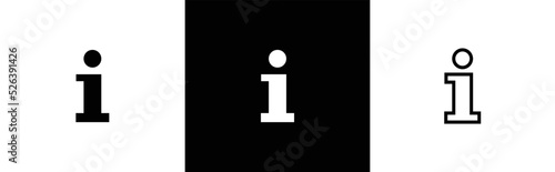 Information icon in flat style. Info buttons for application and website.