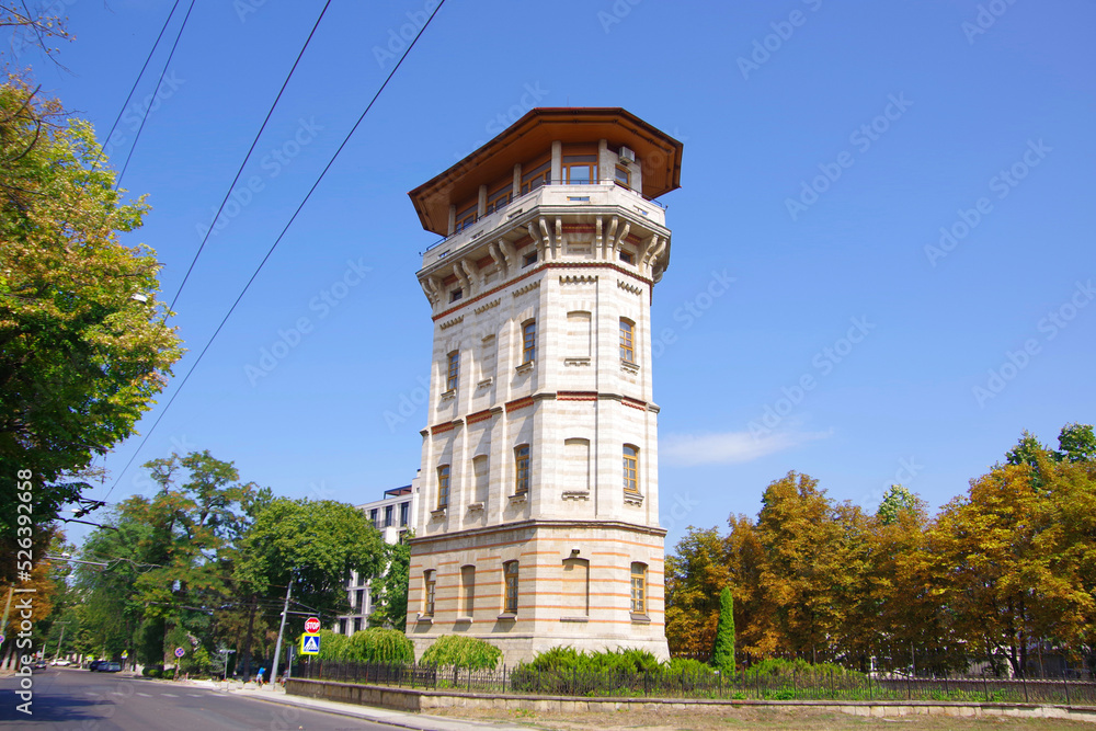 Kishinev. Moldova. 08.27.22. View of the tower which houses the museum of the history of the capital.