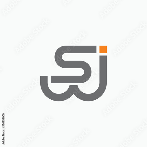 SWJ SW SJ letter logo vector image