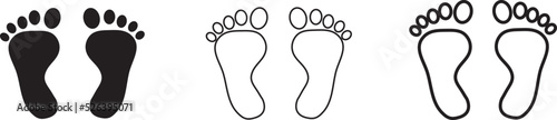 White background with black footprints