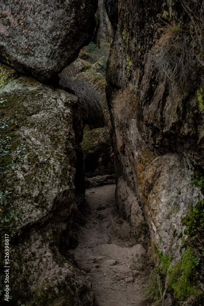 Narrow Pathway Through Precarious Boulders Narrow Pathway Through Precarious Boulders