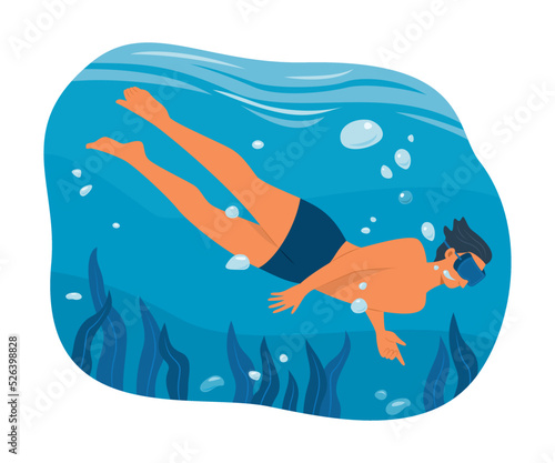 Man Diving to Underwater