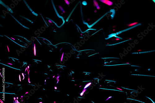 Colorful light trails with motion blur effect. defocused