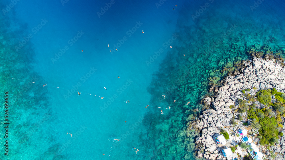 Drone Shooting of Hidayet Koyu in Kas, Antalya -blanca beach