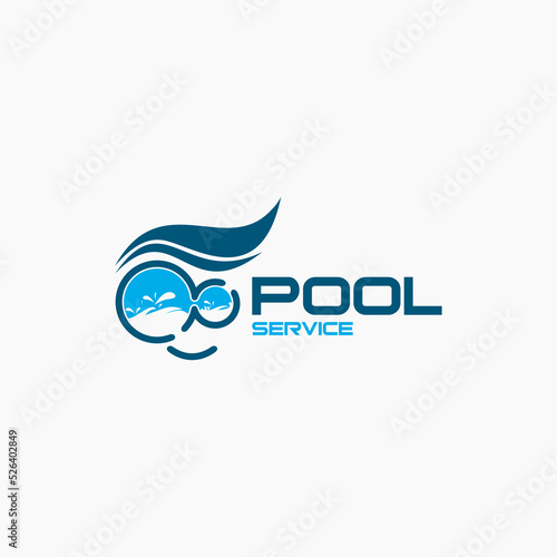 pool company logo design vector ideas for download