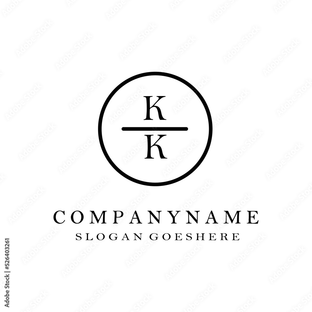 initials letter KK handwriting logo vector template