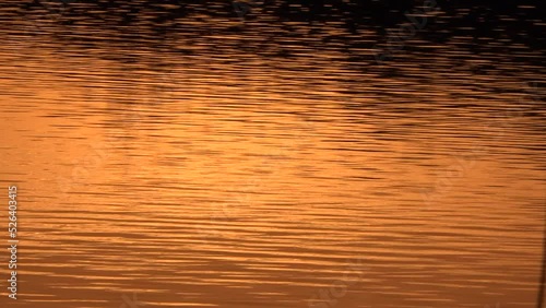 Beautiful reflection sunset with rippling water and golden light serine and relaxing background UK 4K photo