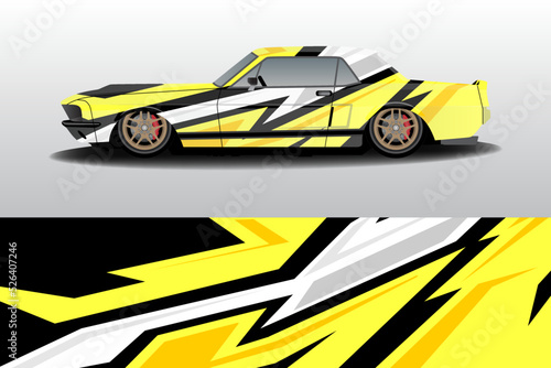 Car decal design vector. Graphic abstract stripe racing background designs 