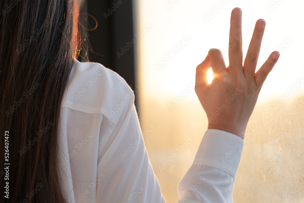 Woman hand in ok sign