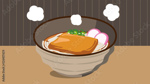 きつねうどん　背景あり　16:9