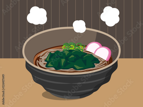 わかめそば　背景あり　4:3