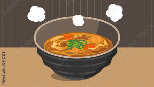 カレーそば　背景あり　16:9