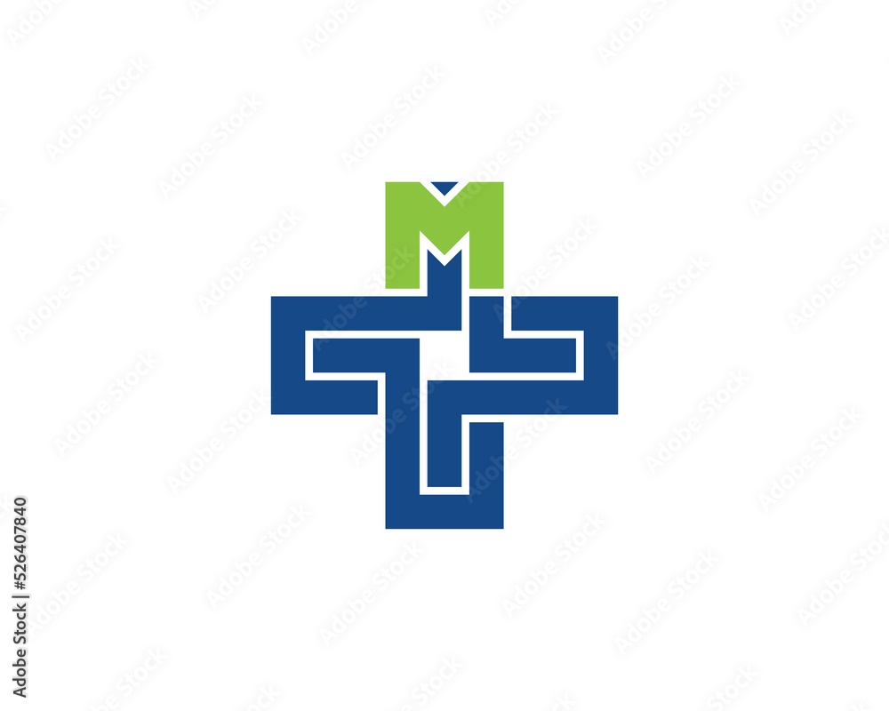 Letter M Plus Logo Concept sign icon symbol Design. Medical, Health Care Logotype. Vector illustration template Letter M Plus Logo Concept sign icon symbol Design. Medical, Health Care Logotype. Vector illustration template
