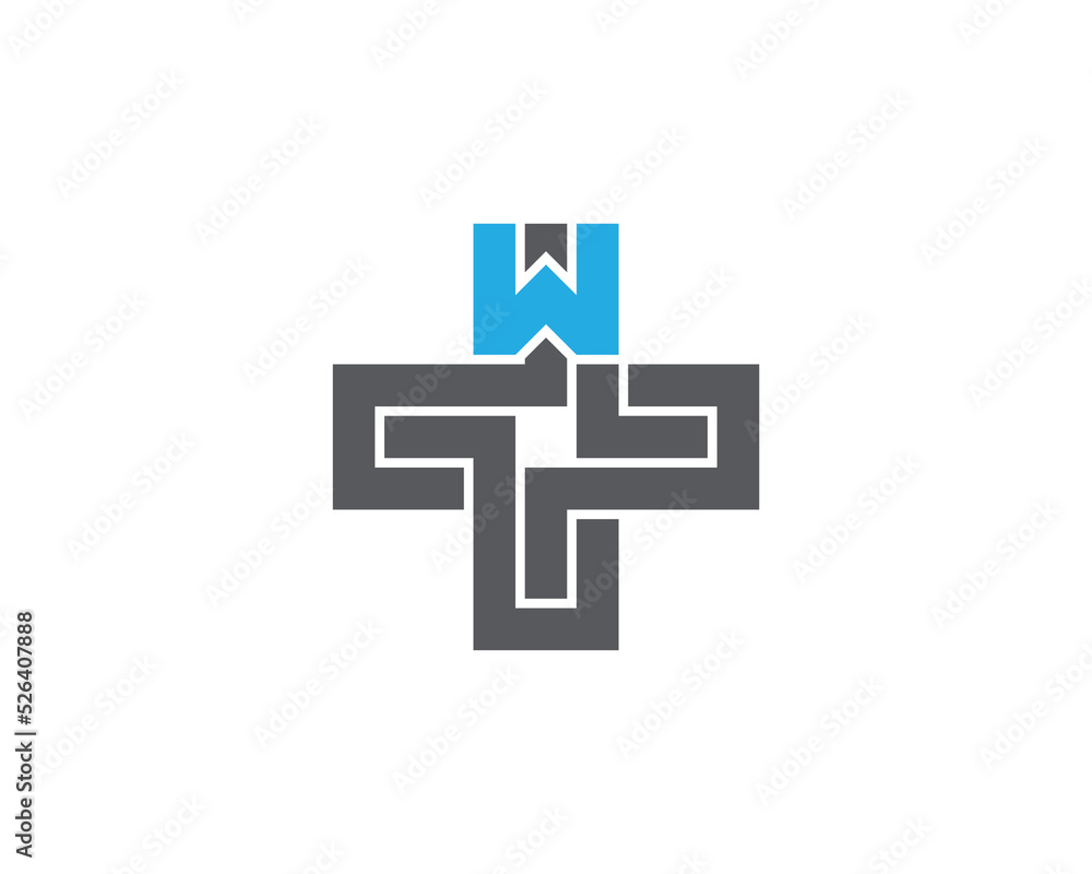 Letter W Cross Plus Logo Concept sign icon symbol Design. Medical, Health Care Logotype. Vector illustration template Letter W Cross Plus Logo Concept sign icon symbol Design. Medical, Health Care Logotype. Vector illustration template