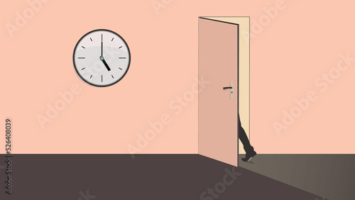 Quiet quitting illustration, work-life balance, workplace rules and burnout