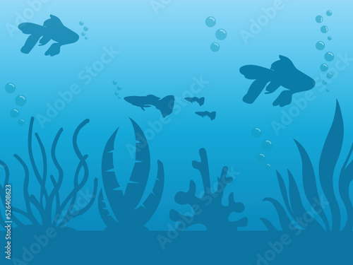 underwater world with fishes