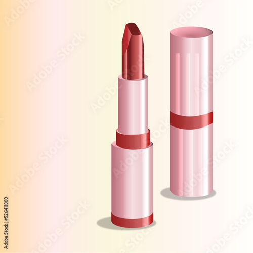 Beautiful pink metal lipstick for women.