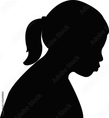 a girl head silhouette vector