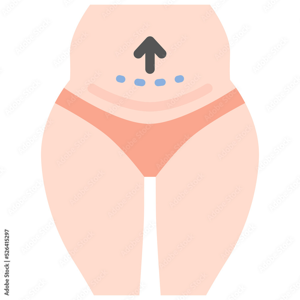 Abdominal liposuction icon. Flat design. For presentation. Abdominal liposuction icon. Flat design. For presentation.