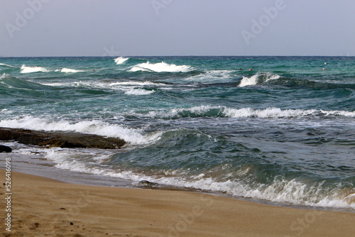 Coast of the Mediterranean Sea in northern Israel. © shimon