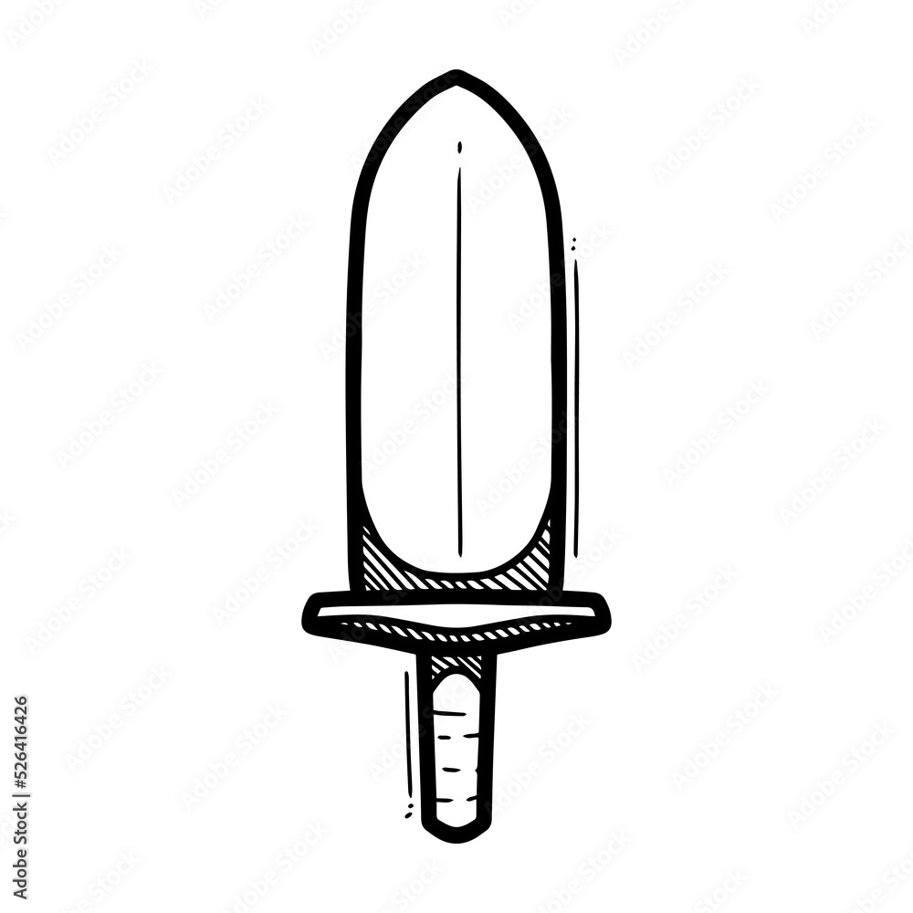 Vector illustration of great sword in doodle style, isolated in white background Vector illustration of great sword in doodle style, isolated in white background
