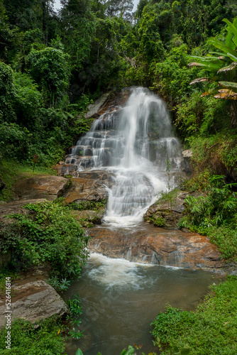 Monta-than waterfall in doi suthep-pui national park, chiang mai, thailand (in dark tone)