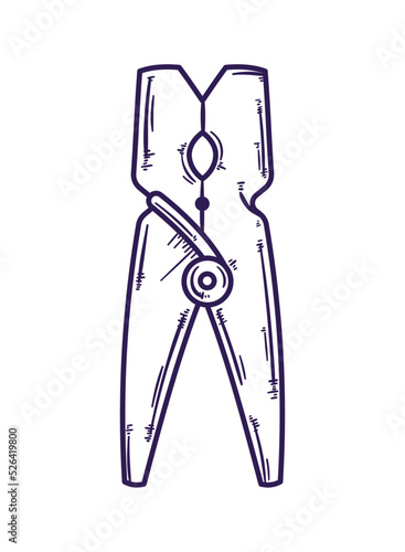 clothes peg drawn