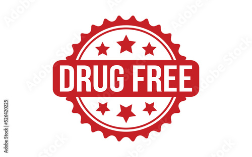 Drug Free Rubber Stamp Seal Vector