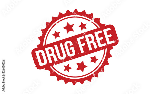 Drug Free Rubber Stamp Seal Vector