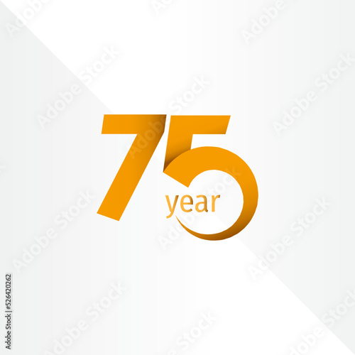 75 Year Anniversary Celebration Vector Template Design Illustration