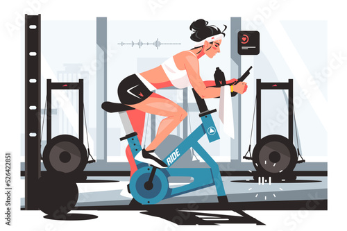 Stationary bicycle and indoor cycling activity 