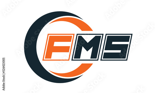 FMS three-letter circle logo design. custom font logo vector template | abstract logo | word mark logo | letter mark logo | business logo | minimalist logo | font logo |